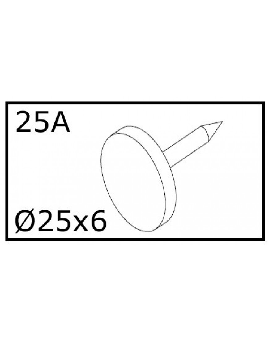SPIJKER DOP VOOR POOT M25x6mm