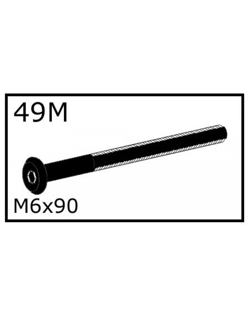BOUT M6x90mm ZWART