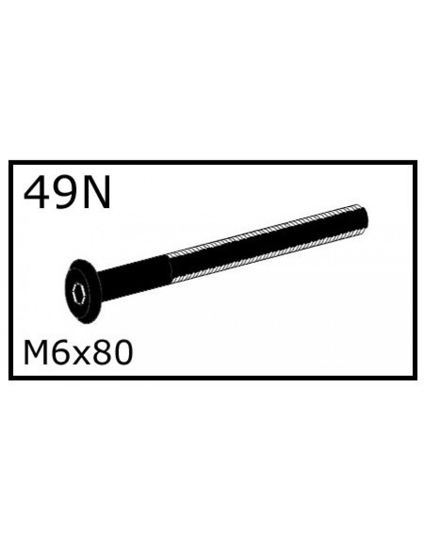 BOUT M6x80mm ZWART